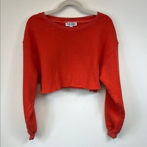 Tic Toc Women's Orange Cropped Sweatshirt Size M